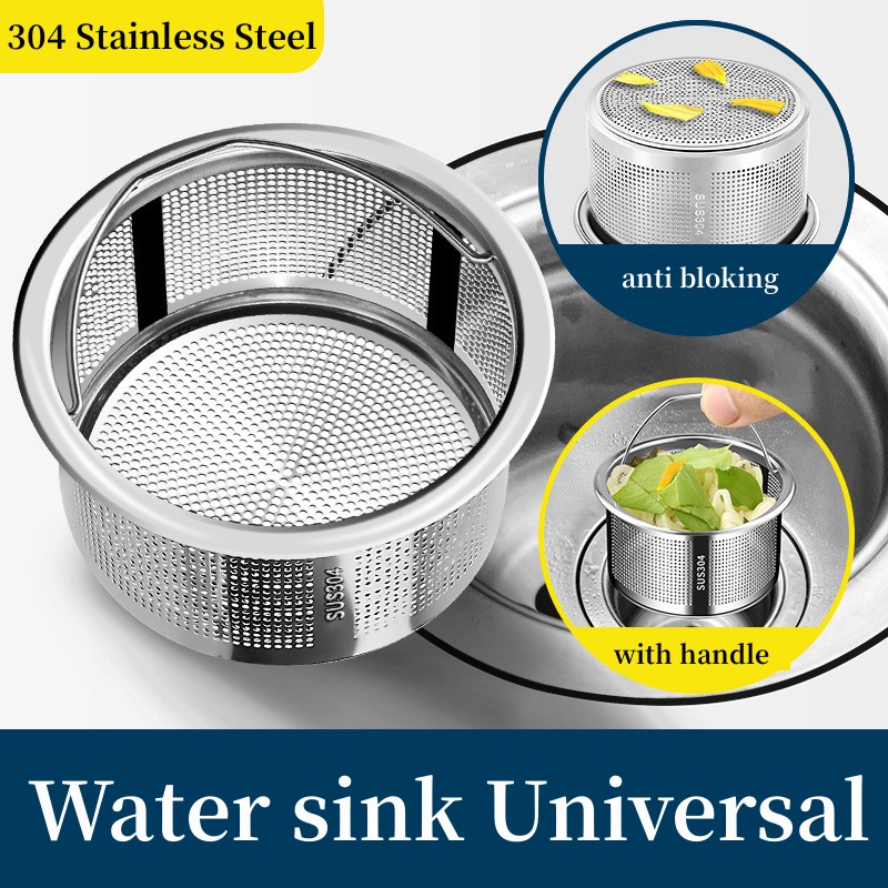 Commercial Kitchen Bin - Saringan wastafel dapur Stainless Steel, colokan