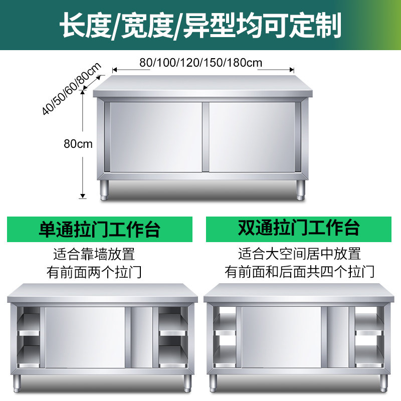 Commercial Kitchen Worktops - Meja Kerja Dapur Stainless Steel 304