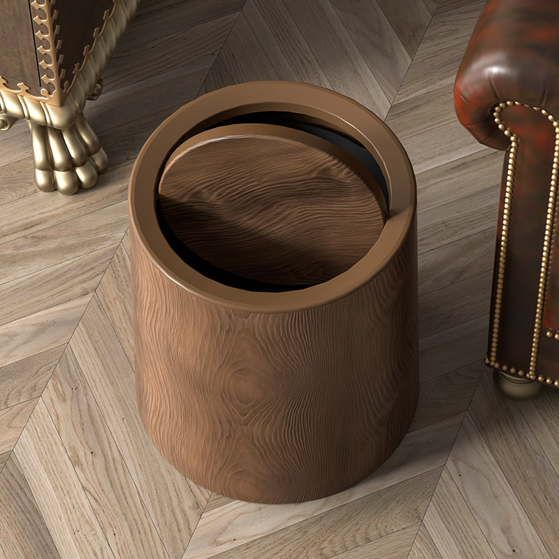 Tempat Sampah Motif Kayu Retro - Commercial Kitchen Bin ulasan dan harga